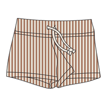 Load image into Gallery viewer, Swim Shorts - Toasted Nut - Stripes