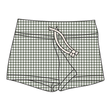 Load image into Gallery viewer, Swim Shorts - Gingham Green x Jess Megan