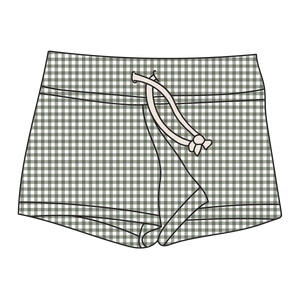 Swim Shorts - Gingham Green x Jess Megan