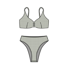 Charger l&#39;image dans la galerie, Bralette Top - Gingham Green X Jess Megan