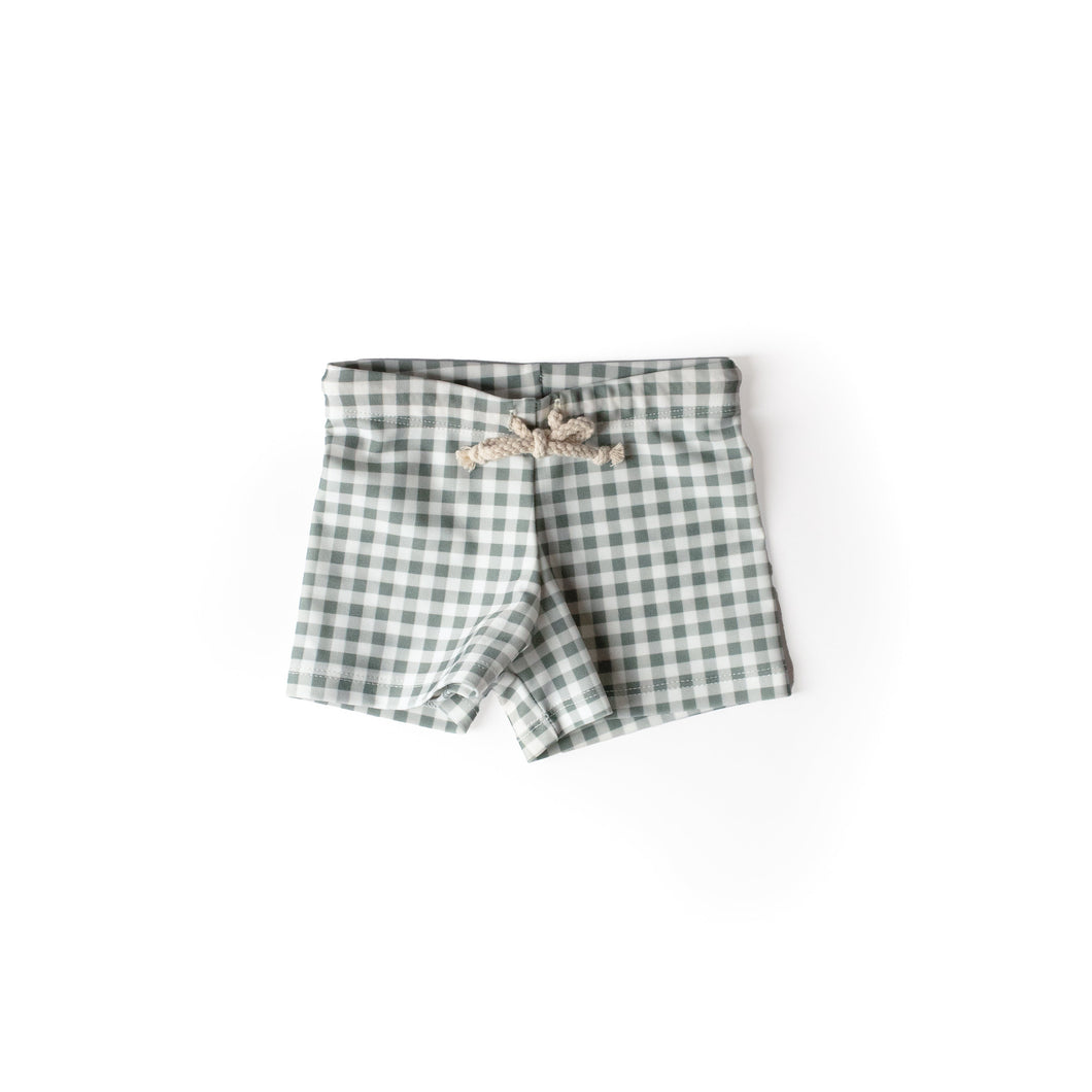 Swim Shorts - Gingham Green x Jess Megan