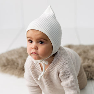 Crème | Bonnet pixie en tricot côtelé - Mase & Hats